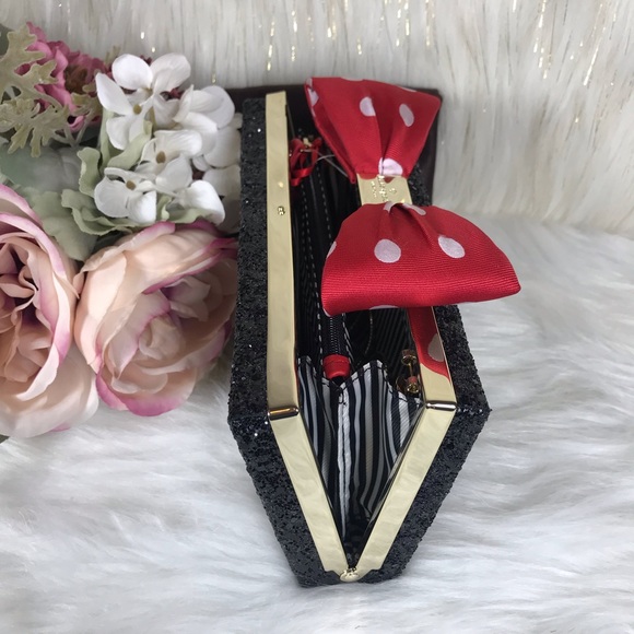 KATE SPADE MINNIE MOUSE BOW CLASP CLUTCH CROSSBODY - Picture 4 of 8
